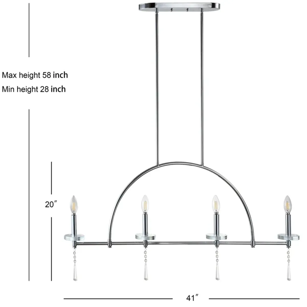 Doris 4-light Linear Metal/Crystal LED Pendant