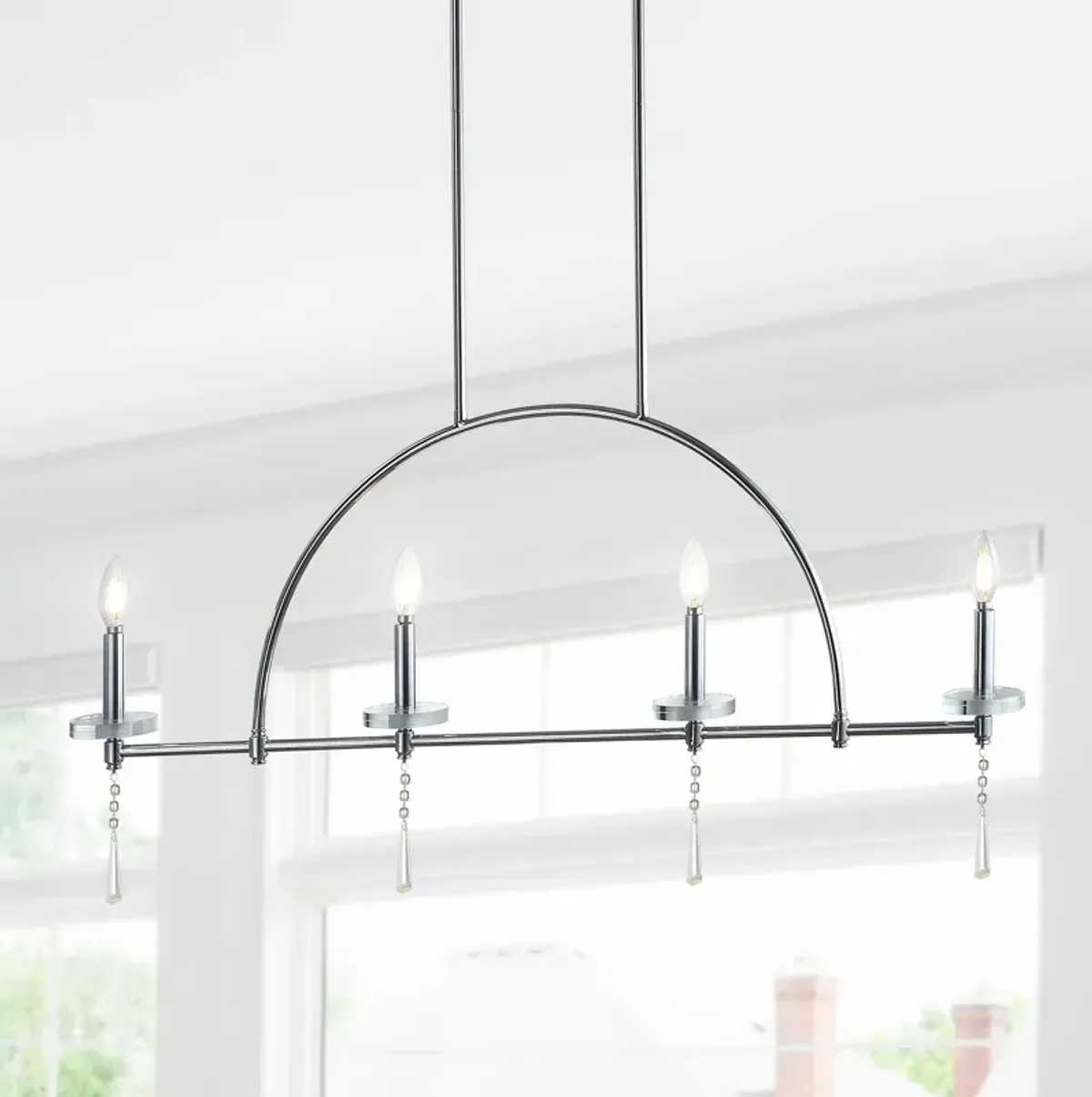 Doris 4-light Linear Metal/Crystal LED Pendant