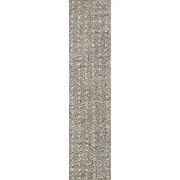 Pele Modern Geometric Dot Shag Gray/Ivory Rug