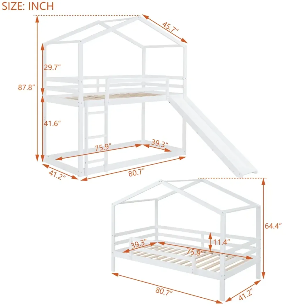 Merax Bunk Bed with Slide and Ladder