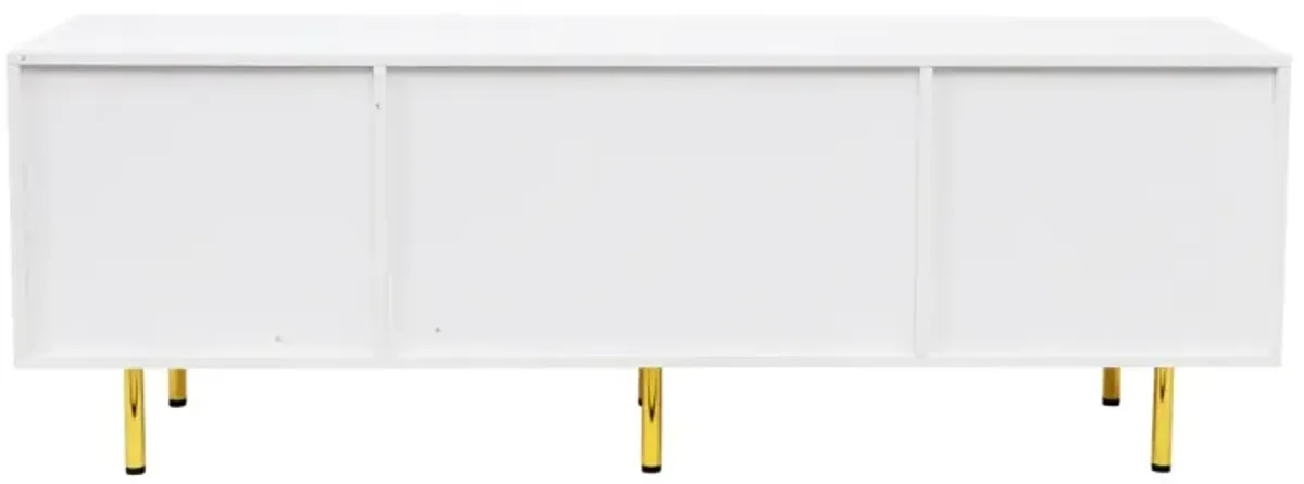 Modern Warm White TV Cabinet, For Living Room Bedroom