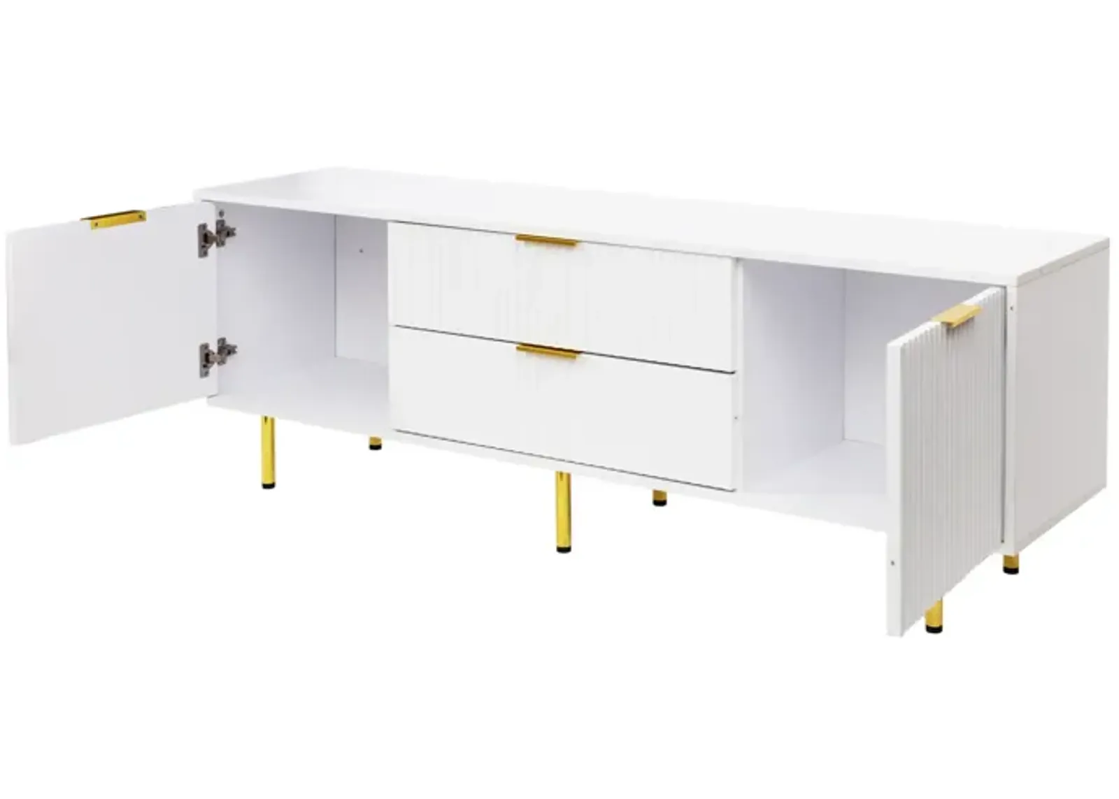 Modern Warm White TV Cabinet, For Living Room Bedroom