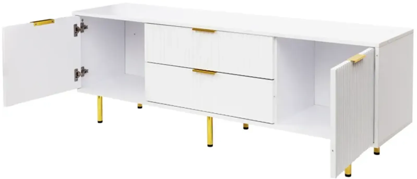 Modern Warm White TV Cabinet, For Living Room Bedroom