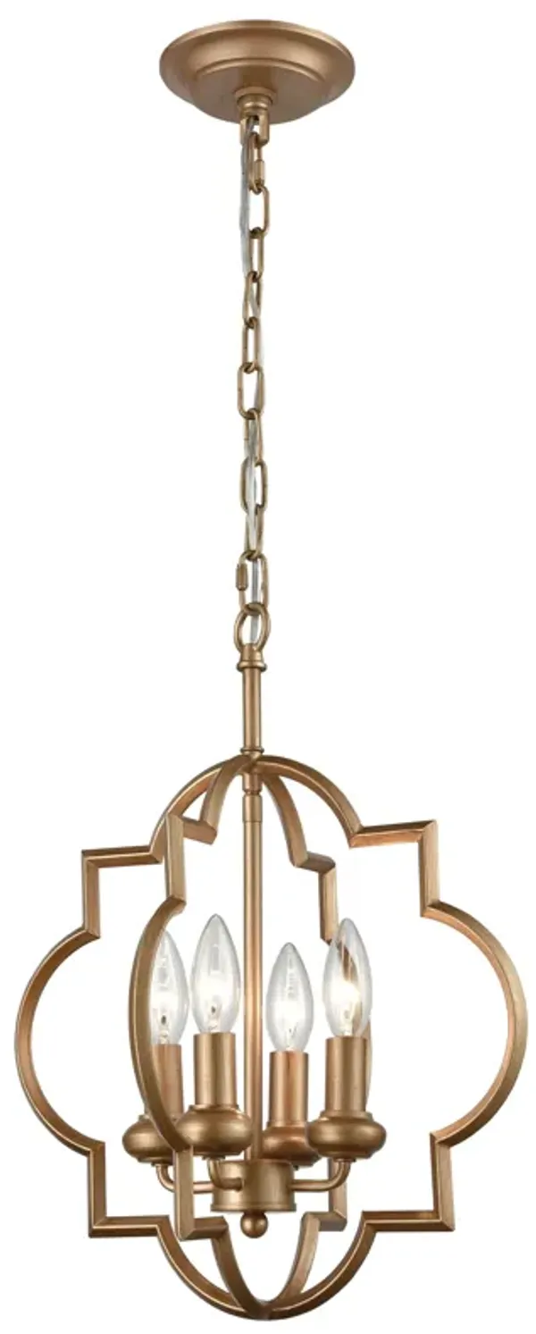 Chandette 14'' Wide 4-Light Gold Chandelier