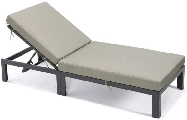 LeisureMod Chelsea Modern Outdoor Chaise Lounge Chair With Cushions
