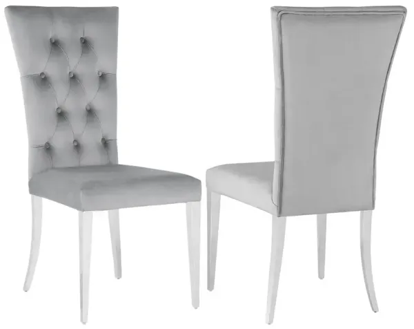 Kerwin Velvet Upholstered Dining Side Chair Grey (Set of 2)