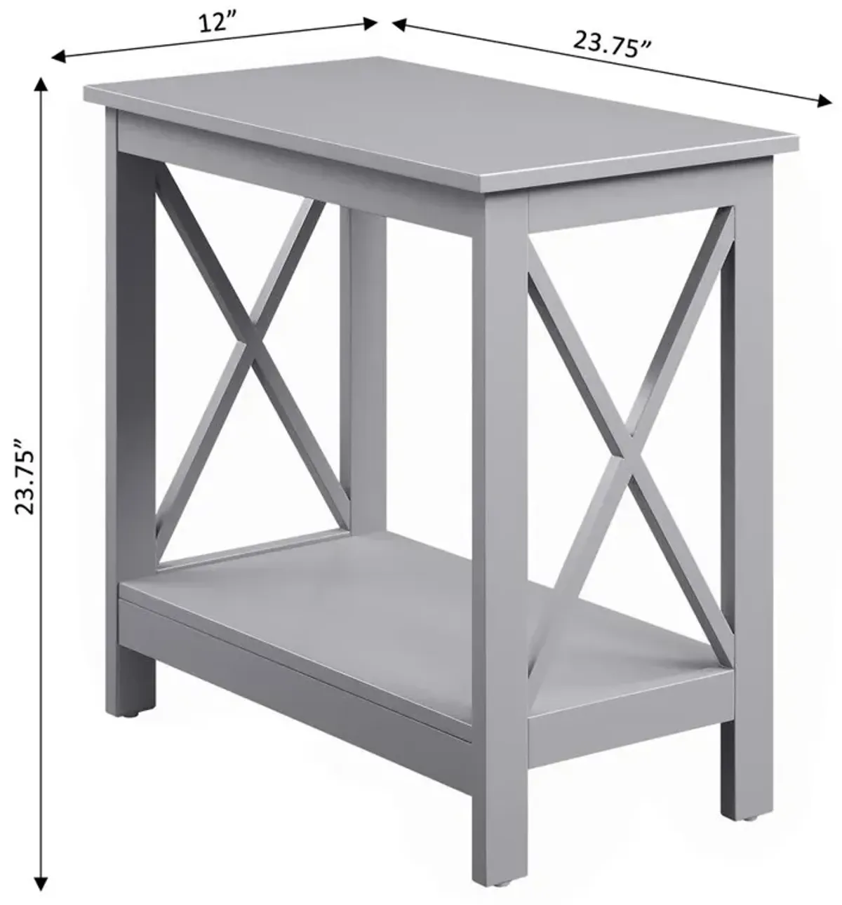 Convenience Concepts Oxford Chairside End Table with Shelf, S20-402