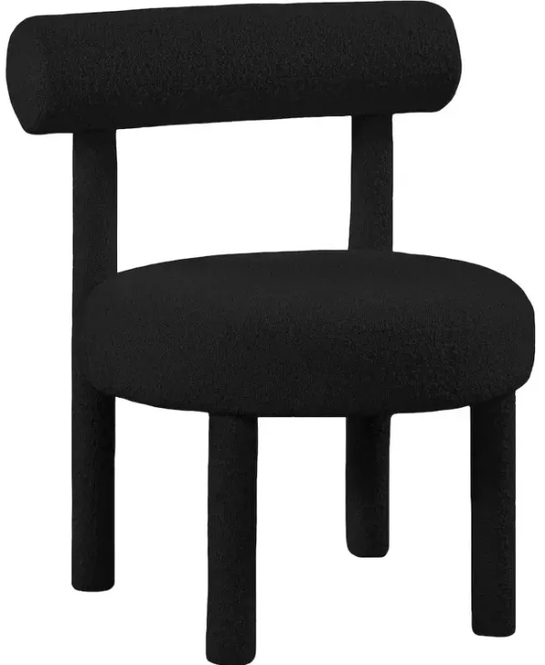 Meridian Furniture Parlor Black Boucle Fabric Accent Chair