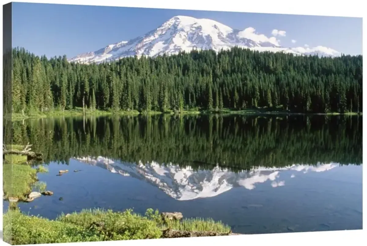 Mt Rainier reflected in lake, Mt Rainier National Park, Washington-Canvas Art-36x24
