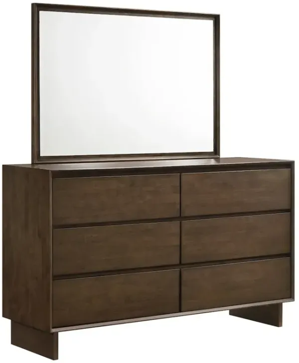 Coaster Co. of America Glenwood 6-drawer Dresser and Mirror Warm Brown