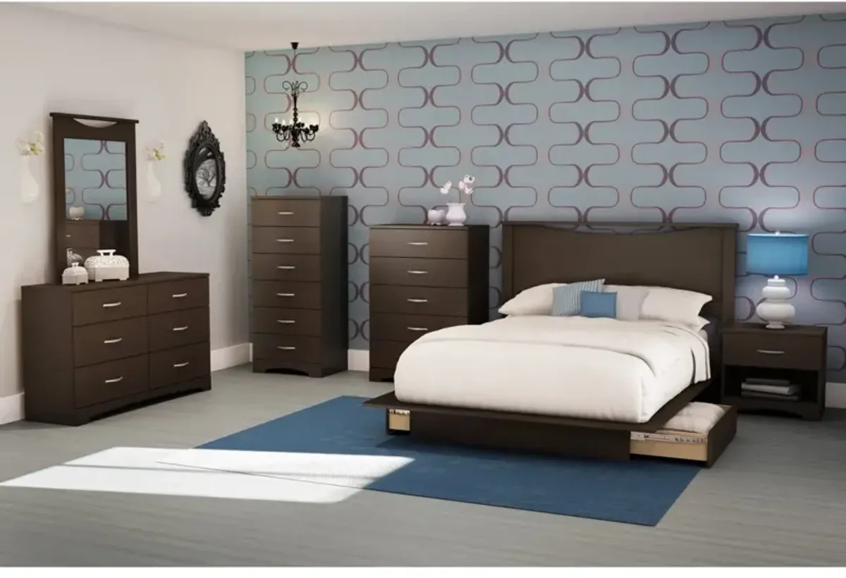 Hivvago Modern 5 Drawer Bedroom Chest in Chocolate Finish