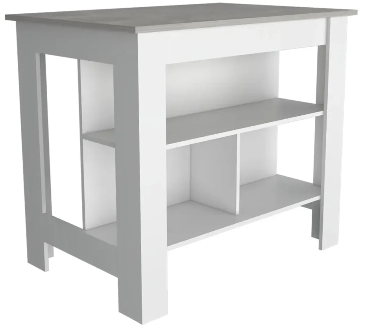 Kitchen Island Dozza, Kitchen, White / Ibiza Marble Color Finish