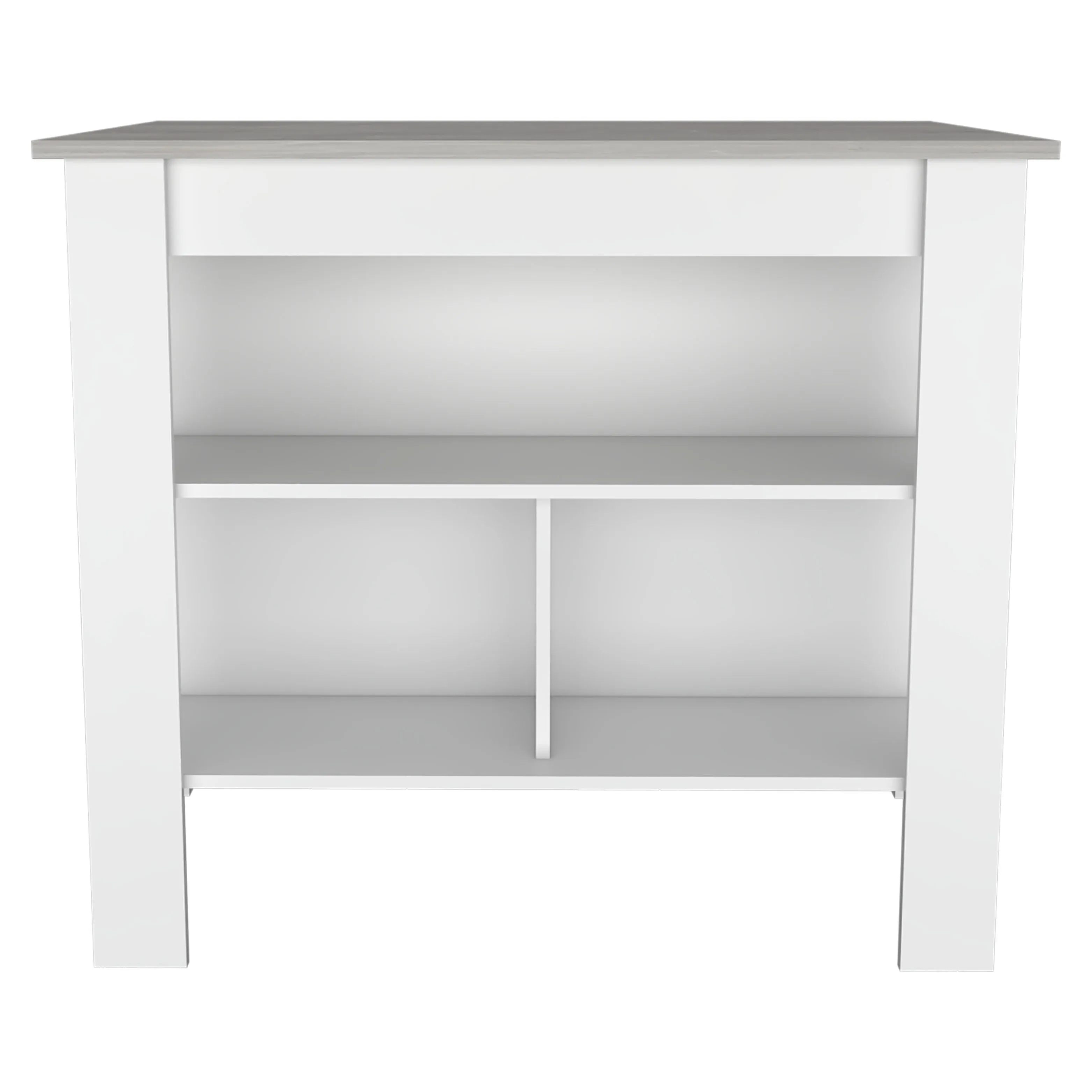 Kitchen Island Dozza, Kitchen, White / Ibiza Marble Color Finish