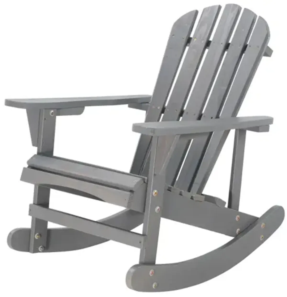 Gray Adirondack Rocking Chair for Outdoor Relaxation