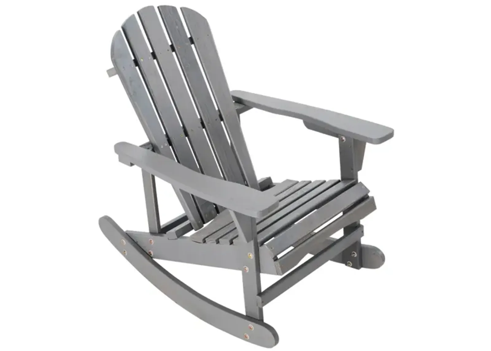 Gray Adirondack Rocking Chair for Outdoor Relaxation