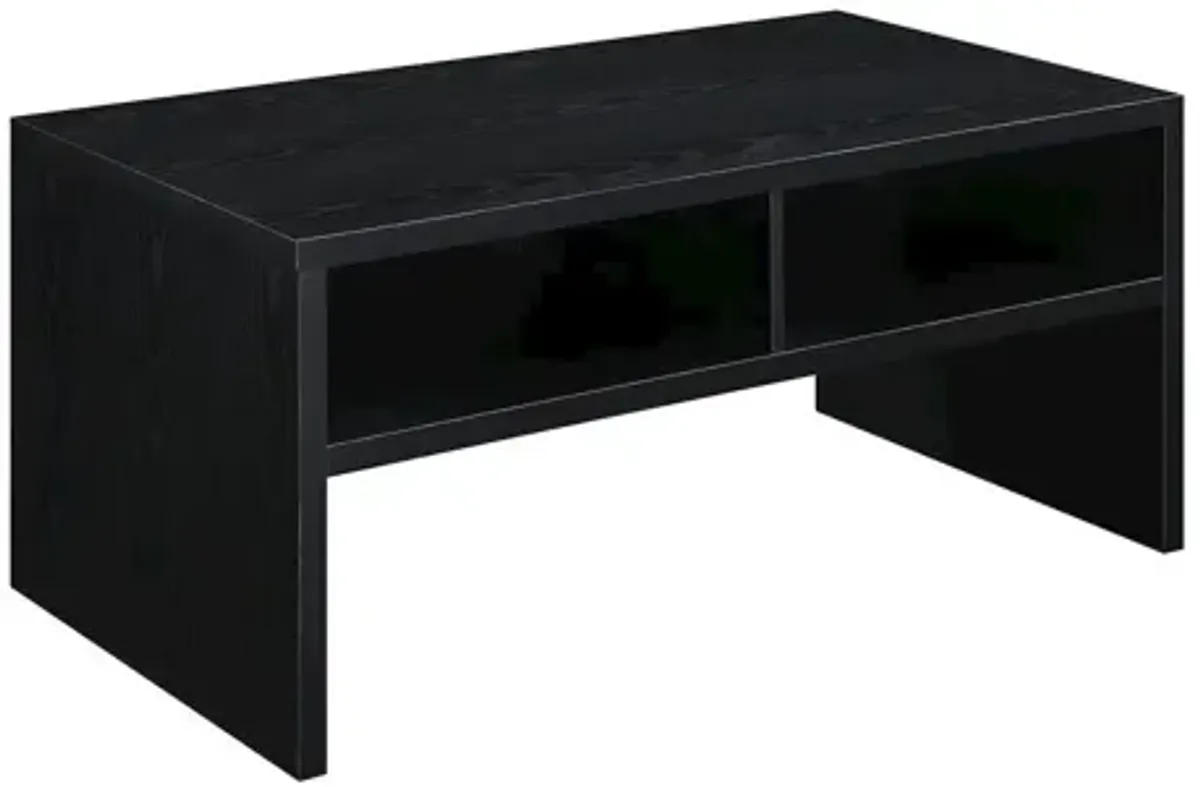 Convenience Concepts Northfield Admiral Deluxe Coffee Table with Shelves, Black