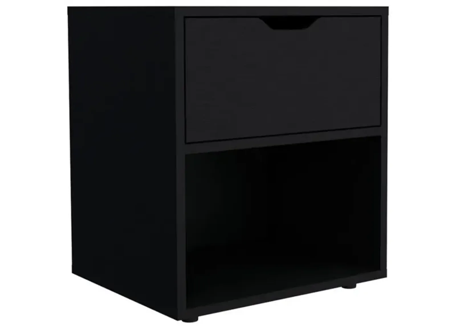 Adak 19.7" High Nightstand End Table with Open Shelf,Black