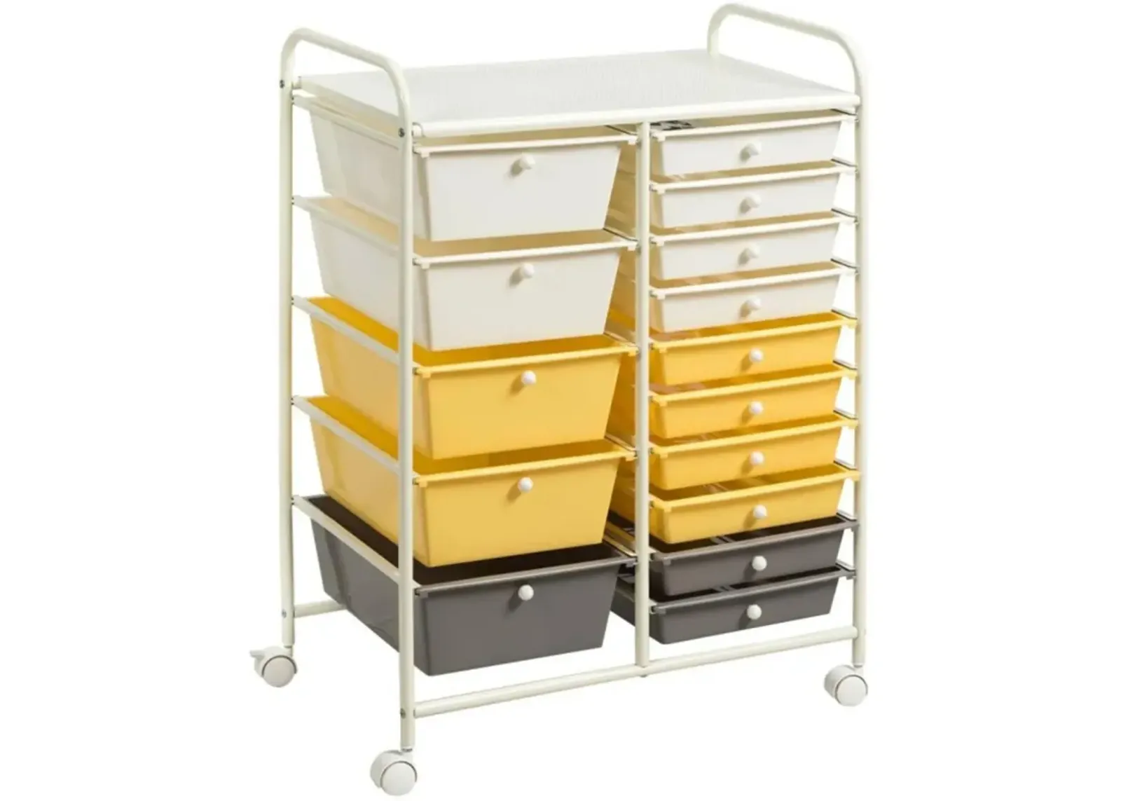 Hivvago 15-Drawer Utility Rolling Organizer Cart Multi-Use Storage