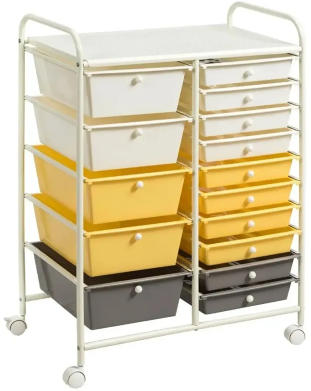 Hivvago 15-Drawer Utility Rolling Organizer Cart Multi-Use Storage