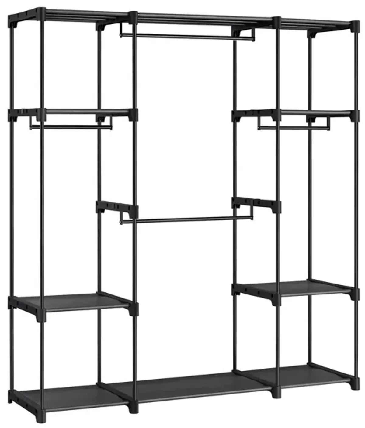 Freestanding Wardrobe with Hanging Rods - Stable Portable Clothes Rack for Any Room