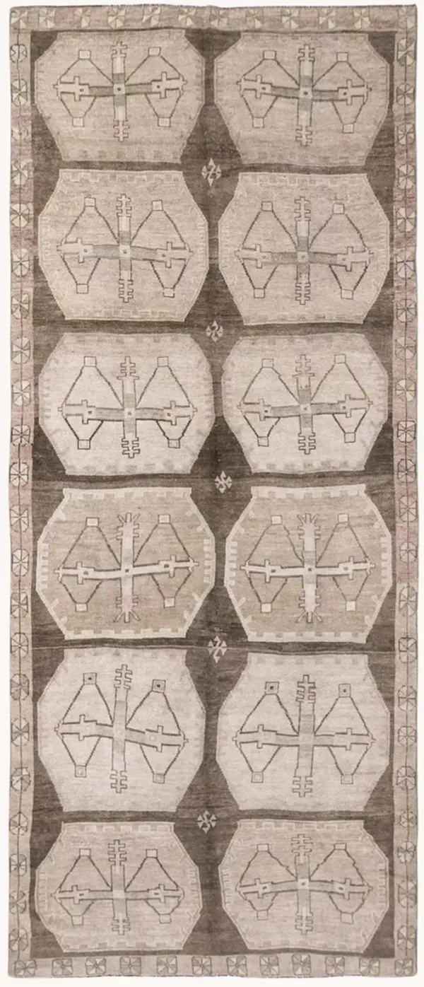District Loom Vintage Turkish Kars (wide) runner rug-Limestone