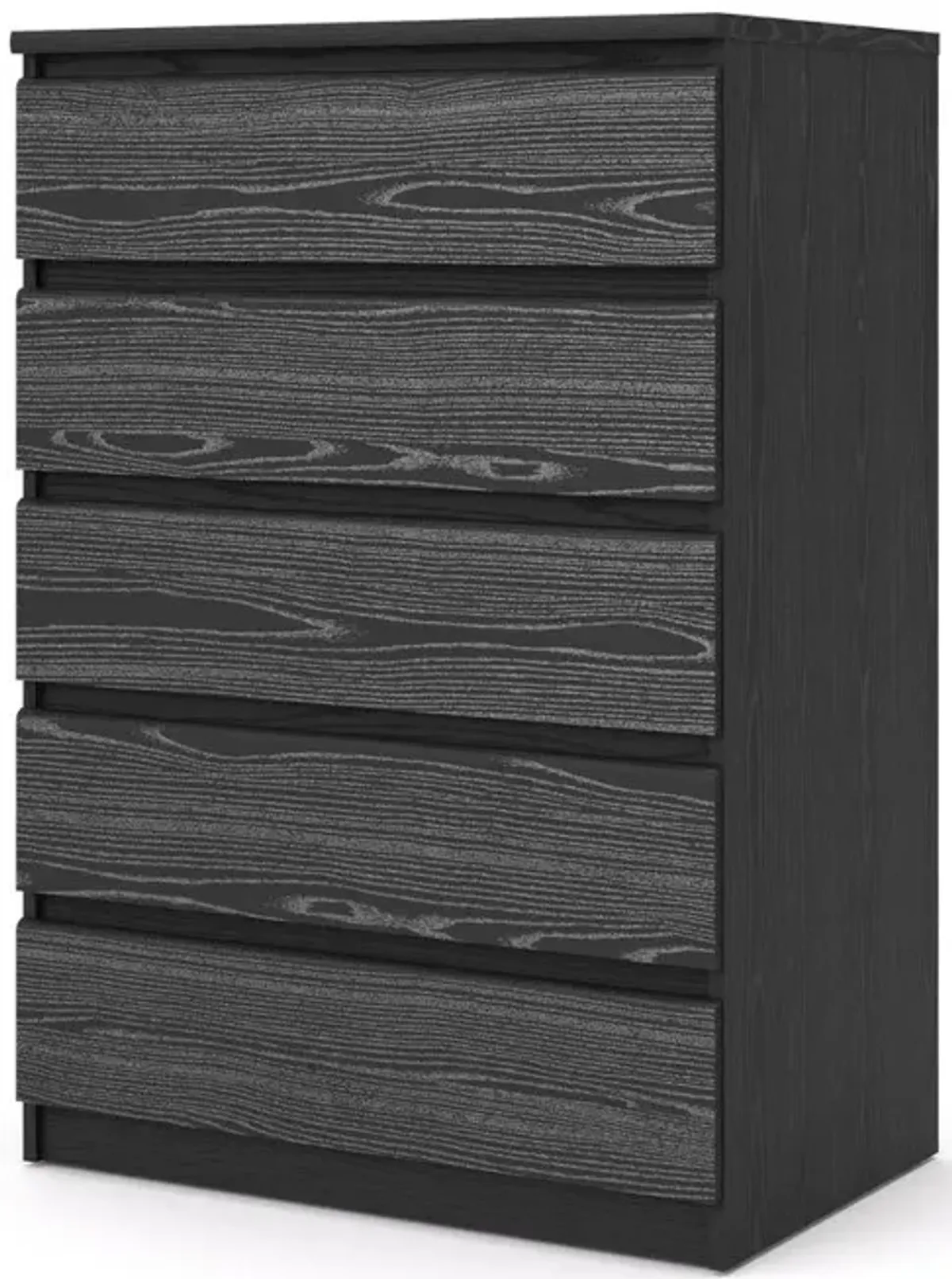 FurniFact Black Storage Cabinet - 5 Drawer Organizer with Sleek and Modern Design