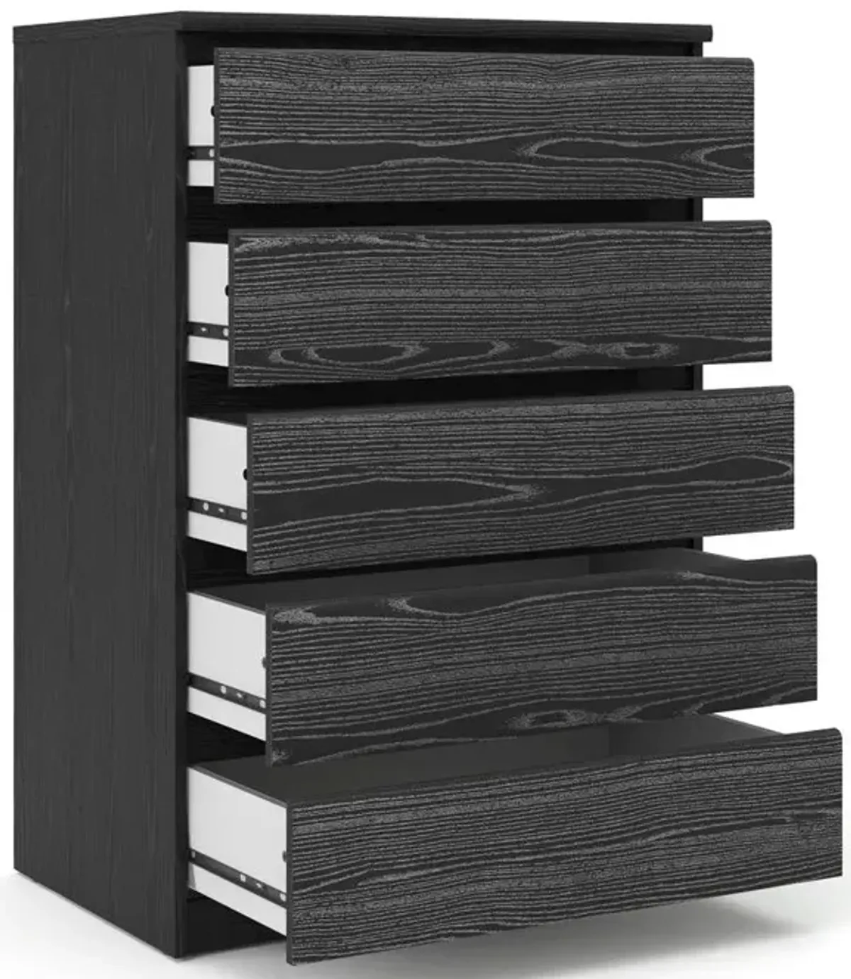 FurniFact Black Storage Cabinet - 5 Drawer Organizer with Sleek and Modern Design