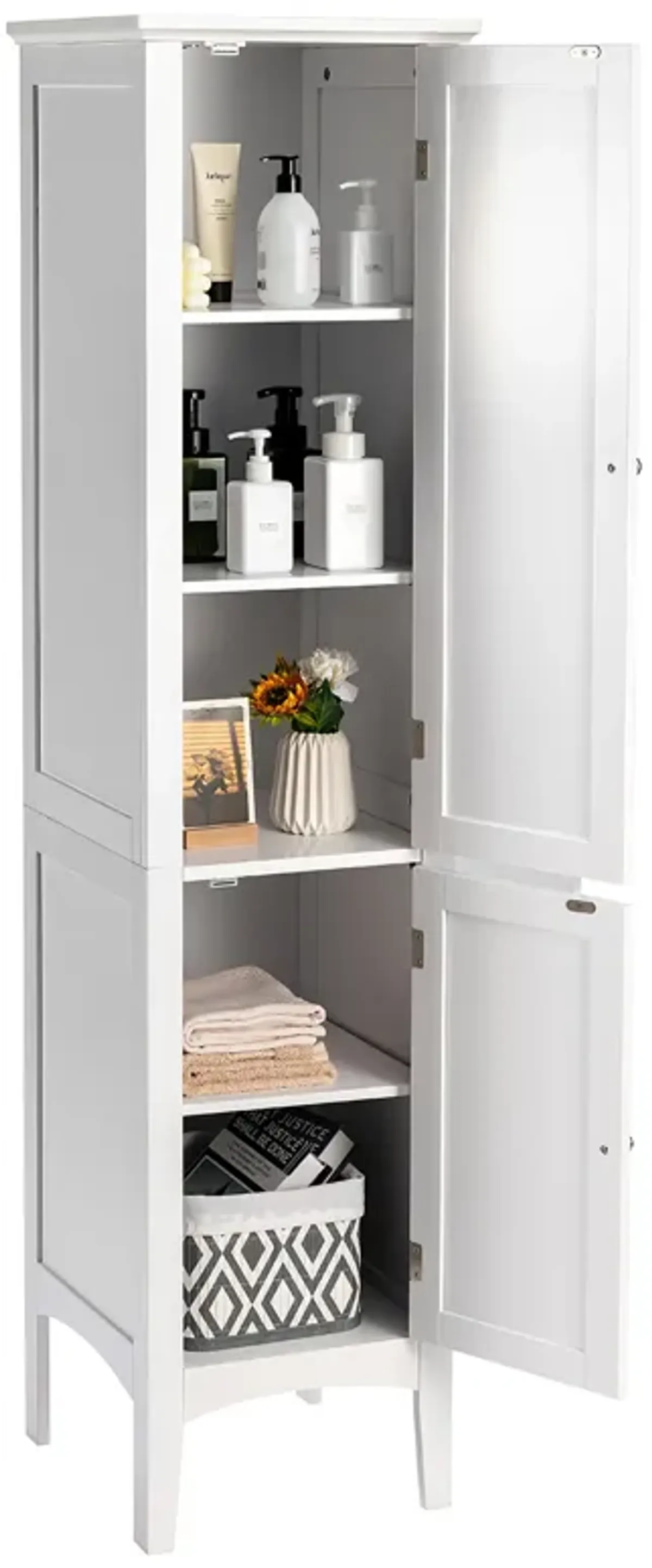 Costway Bathroom Storage Freestanding Cabinet Linen Tower Kitchen Living Room