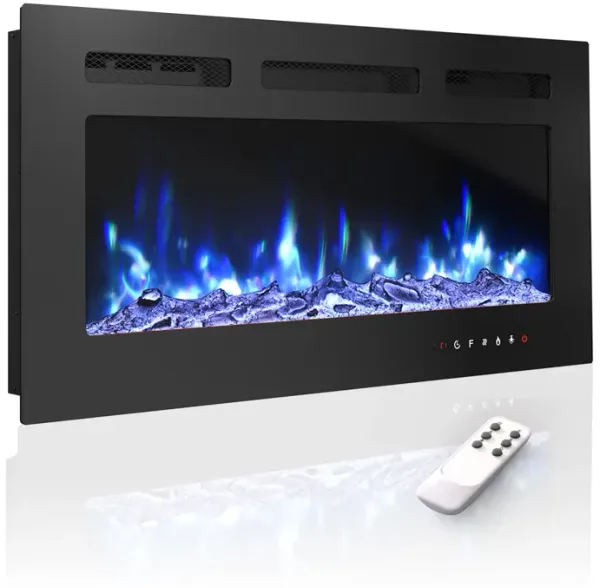 36 in. Direct Vent Electric Fireplace Insert with Remote Control