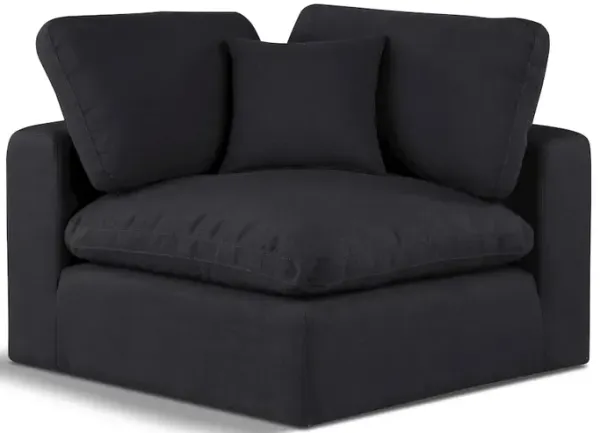 Meridian Furniture Comfy Black Linen Textured Fabric Modular Corner Chair