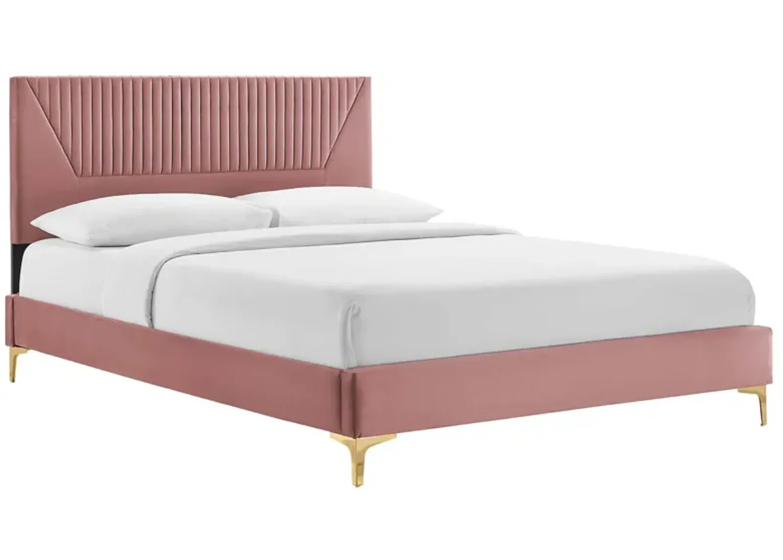 Modway - Yasmine Channel Tufted Performance Velvet Twin Platform Bed