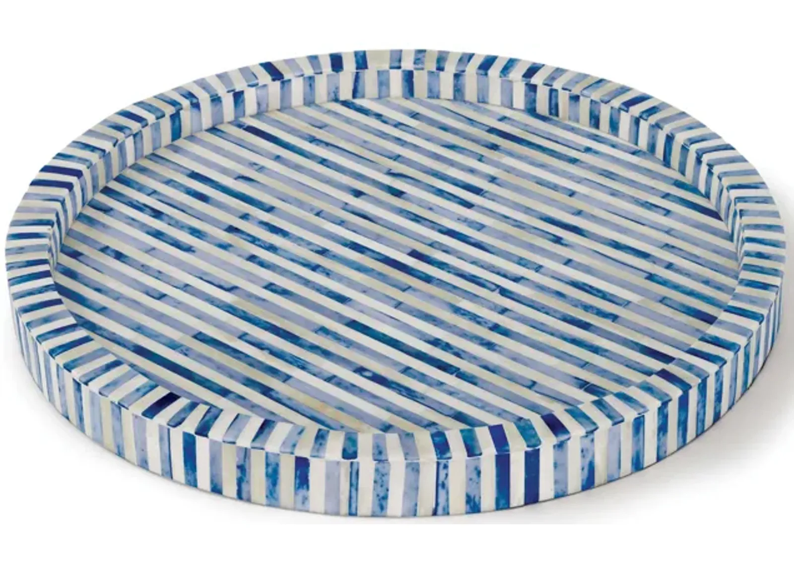 Bone and Indigo Tray Round