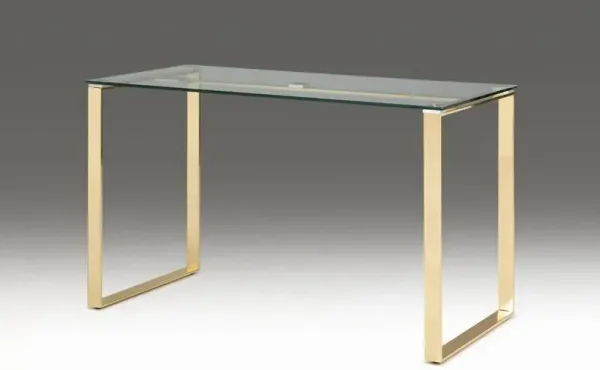 Glass Desk With Gold Base
