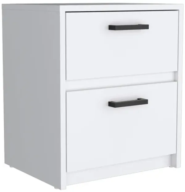DEPOT E-SHOP Bethel 2 Drawers Nightstand with Handles
