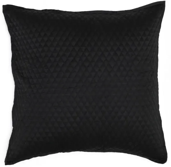 Kahn 26 Inch Hand Stitched Sateen Euro Pillow Sham, Cotton Fill-Benzara