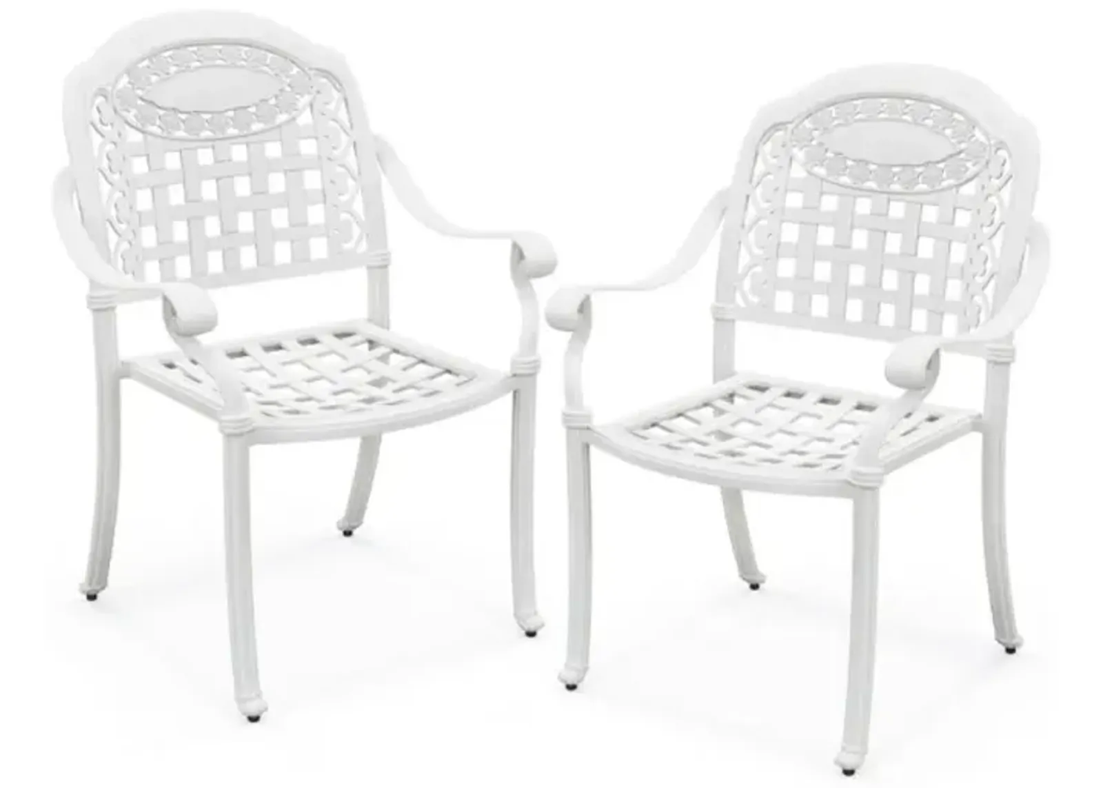 Hivvago Cast Aluminum Patio Chairs Set of 2 with Armrests