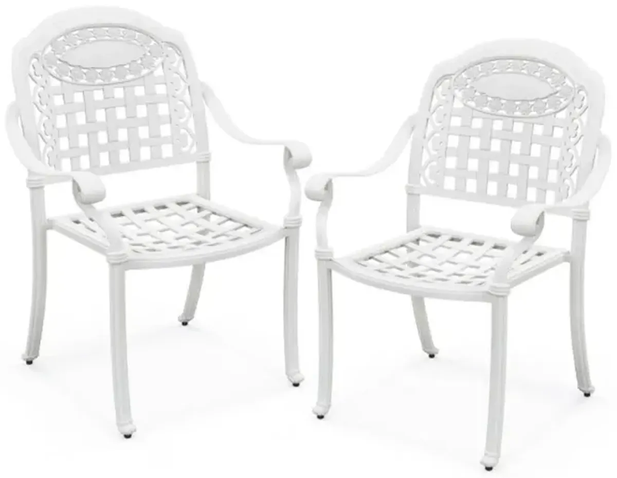 Hivvago Cast Aluminum Patio Chairs Set of 2 with Armrests