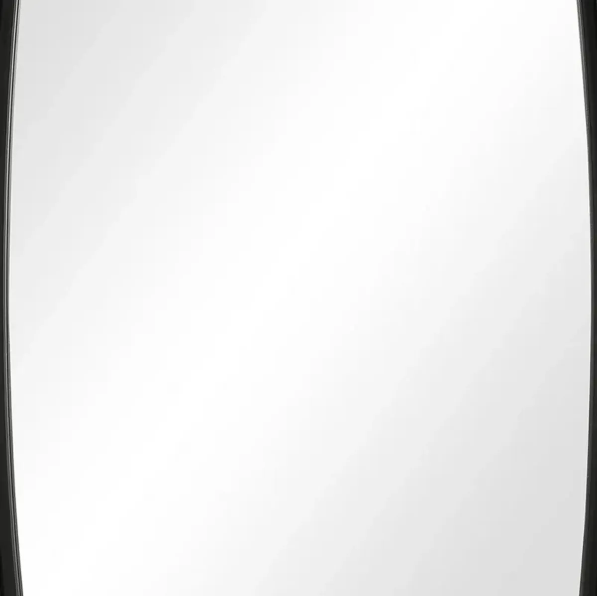 Rectangular Metal Frame Mirror with Curved Edges, Black - Benzara