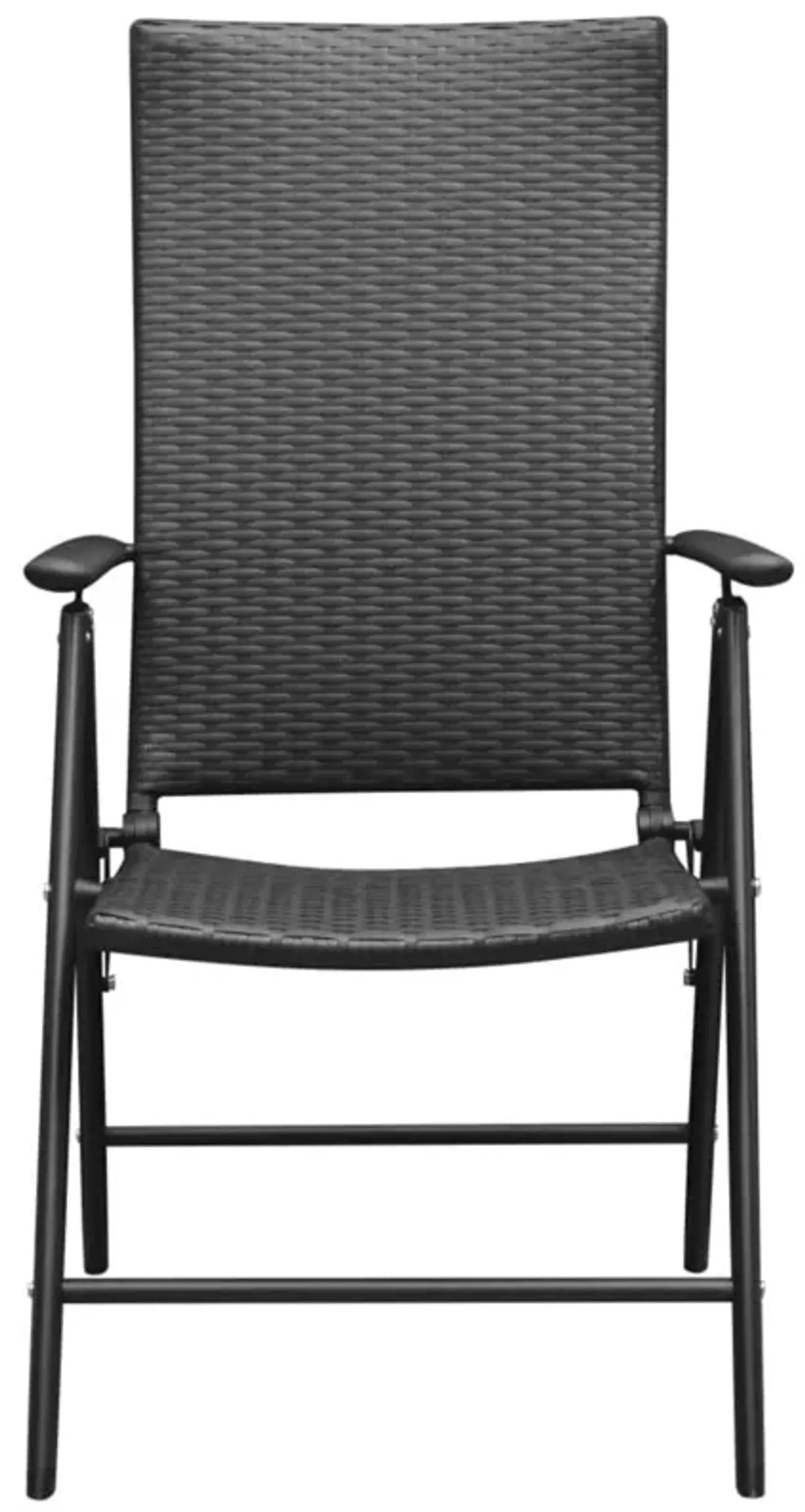 vidaXL Stackable Garden Chairs 2 pcs Poly Rattan Black