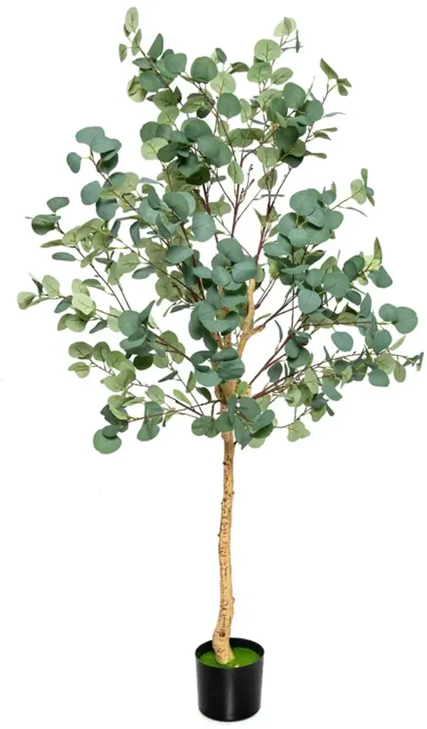 5.5 Feet Artificial Eucalyptus Tree with 517 Silver Dollar Leaves