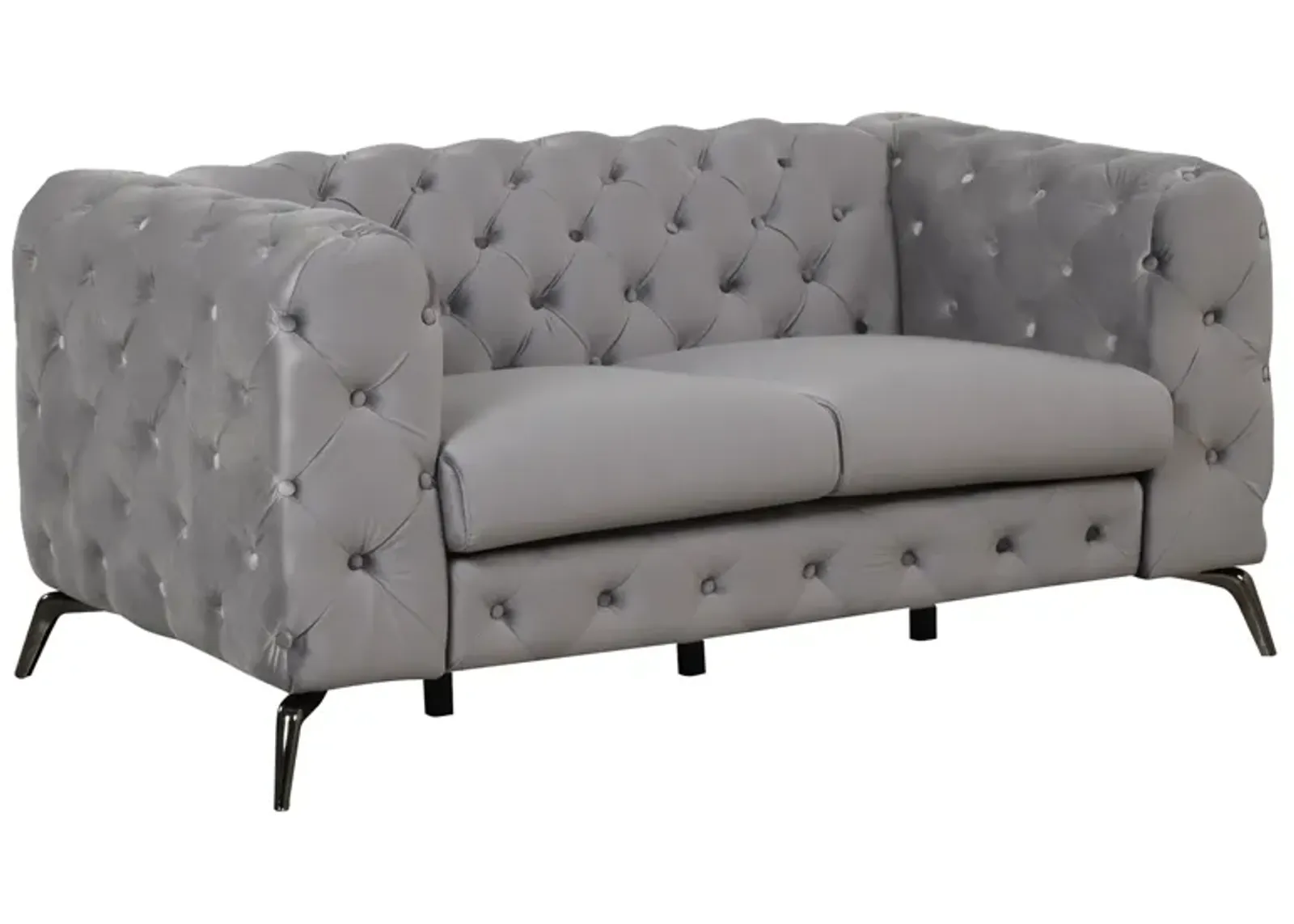 63" Velvet Upholstered Loveseat Sofa, Modern Loveseat Sofa With Button Tufted Back, 2-Person