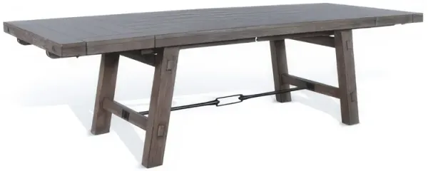 Yael Dining Table, Light Brown Mahogany Wood, Extendable 76-106 Inch - Benzara
