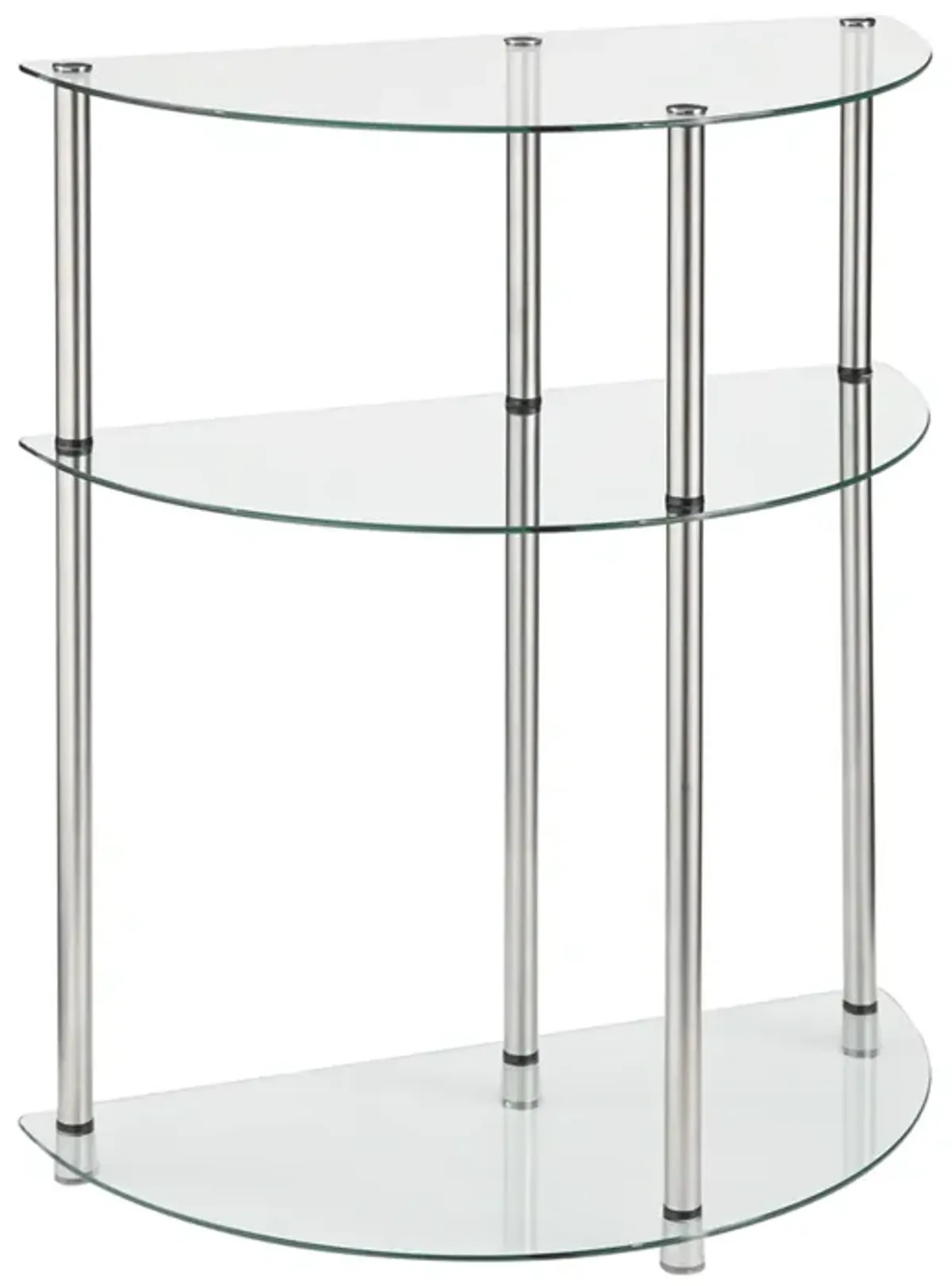 Convenience Concepts Designs2Go Classic Glass 3 Tier Half-Circle Entryway Table, Glass