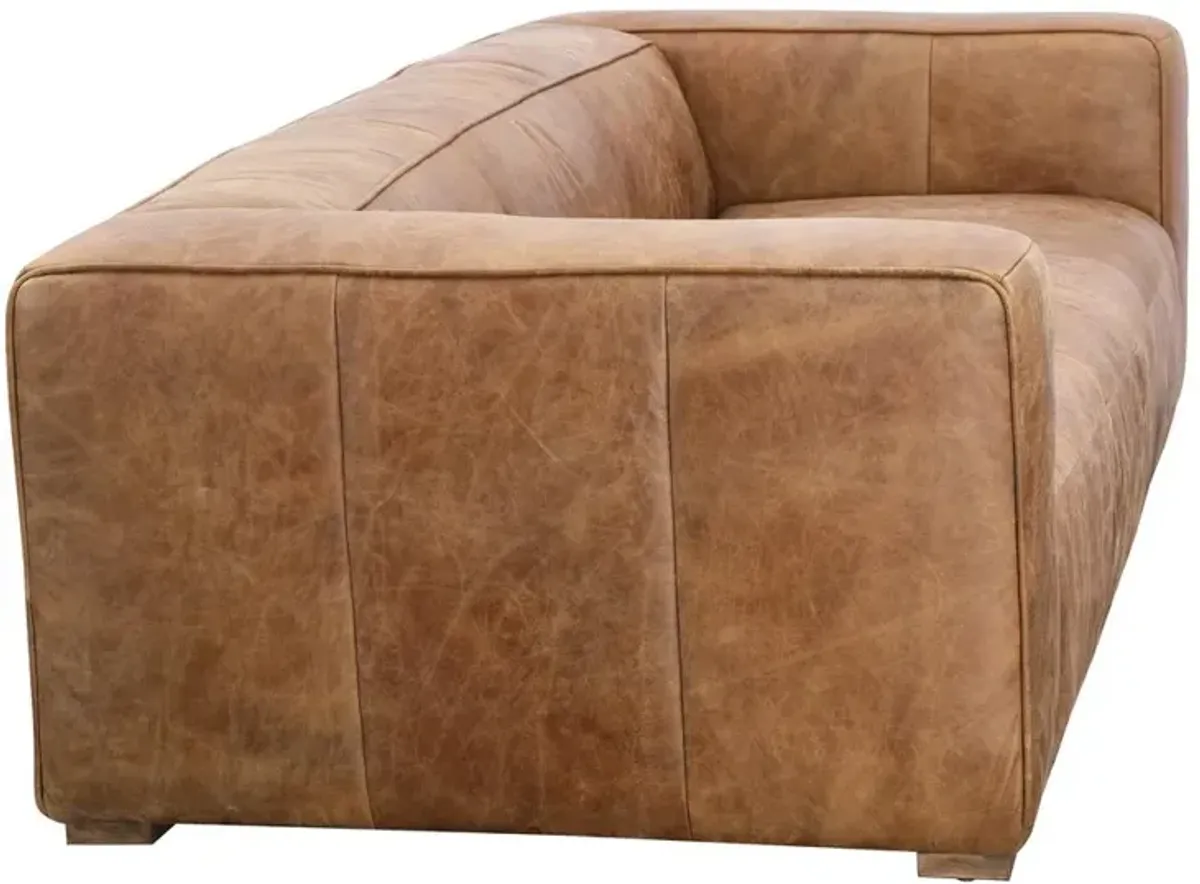 Bolton Cappuccino Top-Grain Leather Sofa, Belen Kox