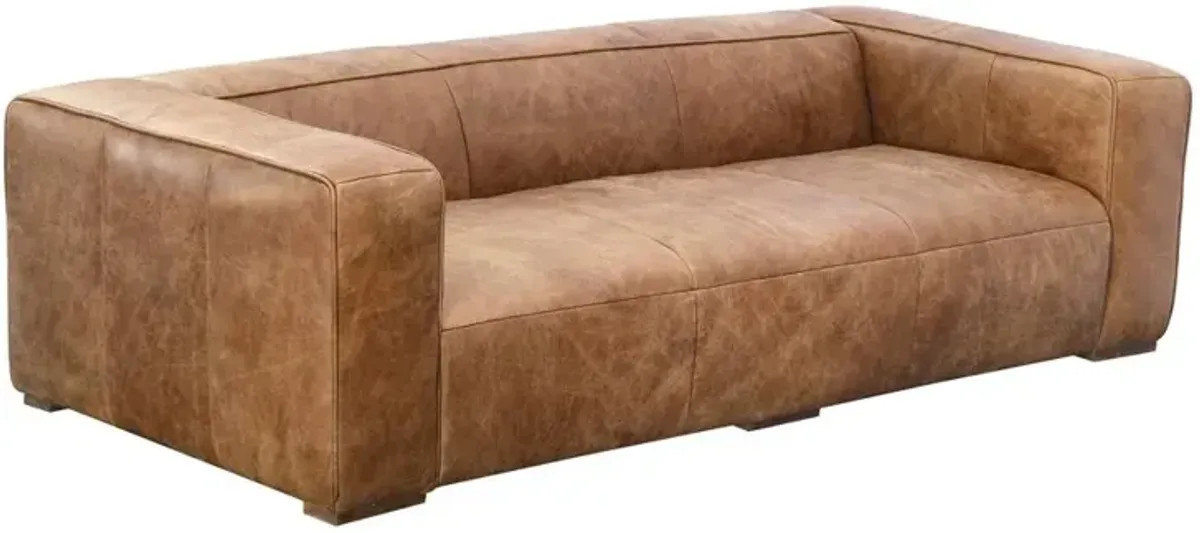 Bolton Cappuccino Top-Grain Leather Sofa, Belen Kox