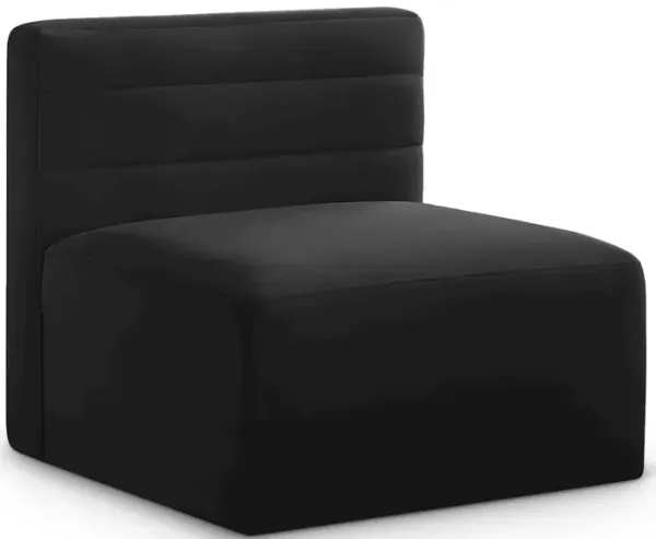 Meridian Furniture Quincy Black Velvet Modular Armless Chair