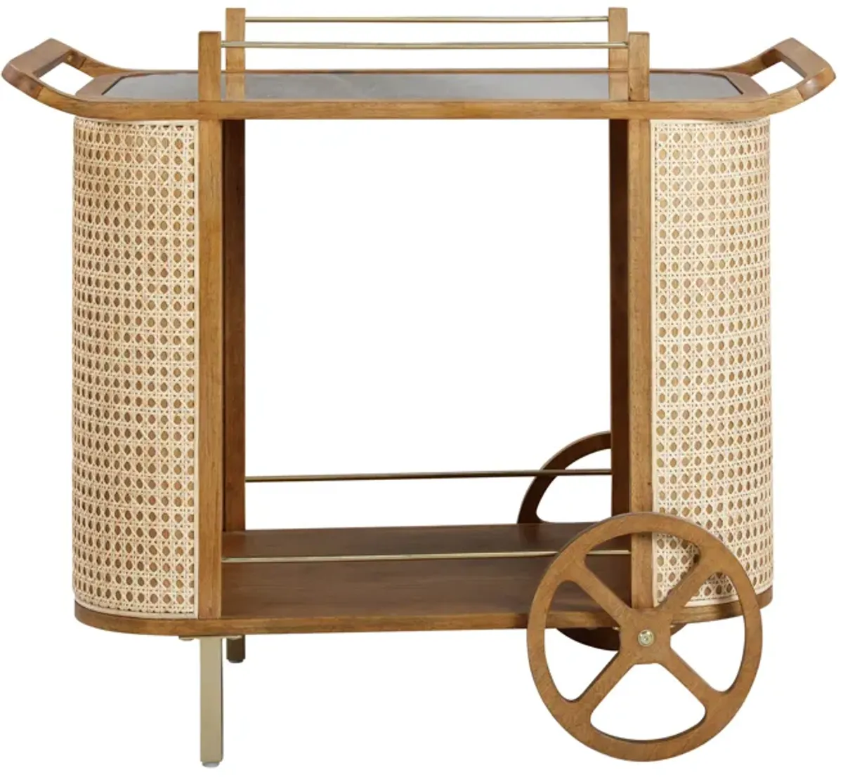 Yuma Natural Rattan Bar Cart