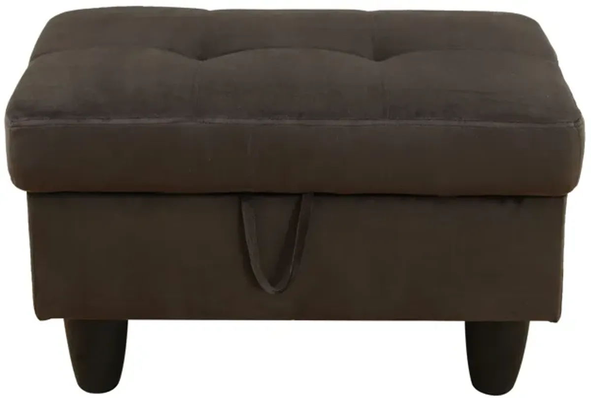 28.5 in. W Flannel Polyester Blend Rectangle Ottoman with Storage