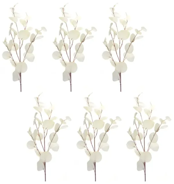 Dollar Eucalyptus Leaf Spray for Elegant Home Décor and Floral Arrangements (Set of 6)
