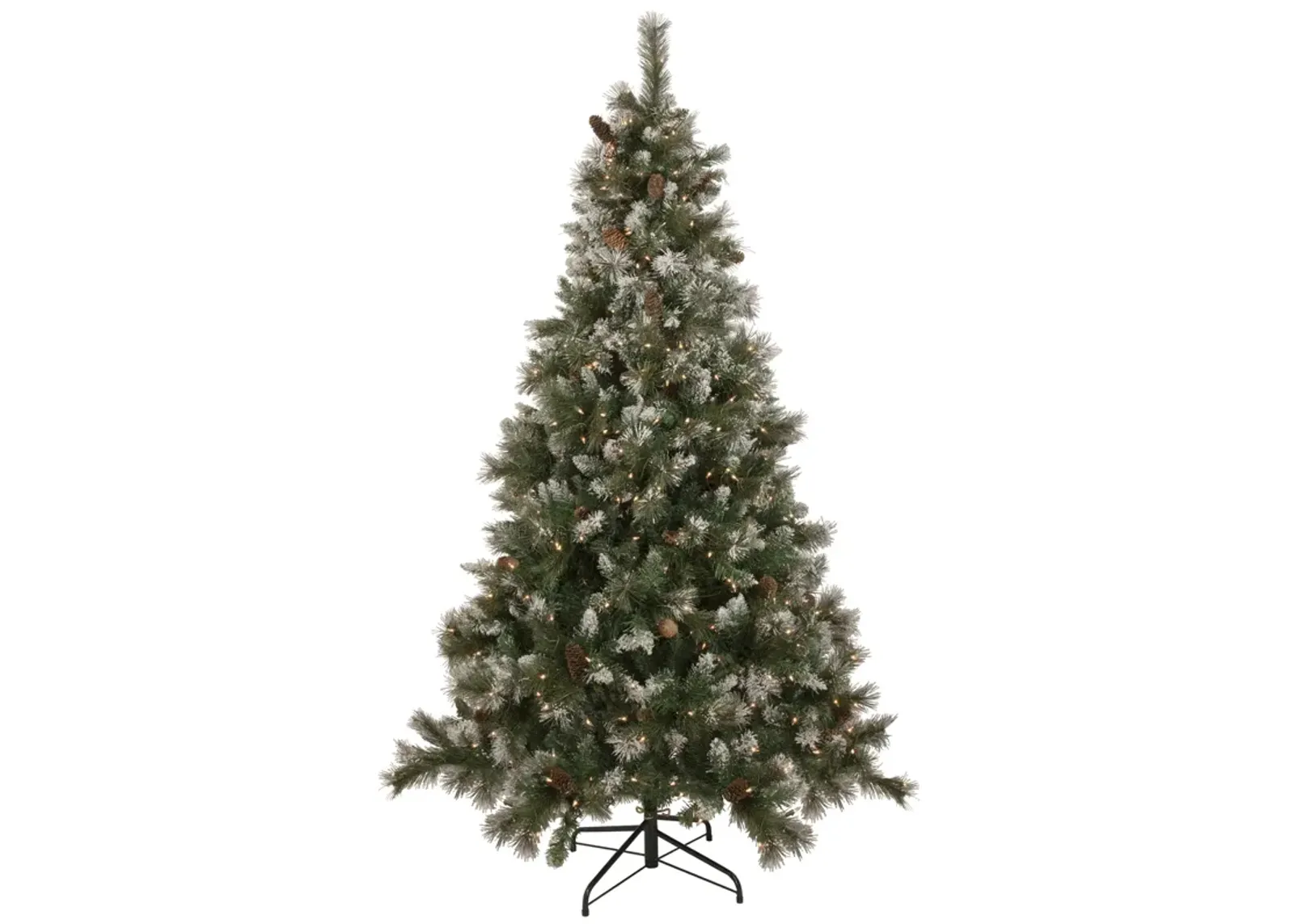 6.5' Pre-lit Snow Valley Pine Artificial Christmas Tree  Clear Lights